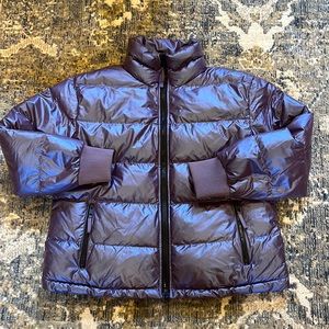Wild Fable Purple Metallic Puffer Coat